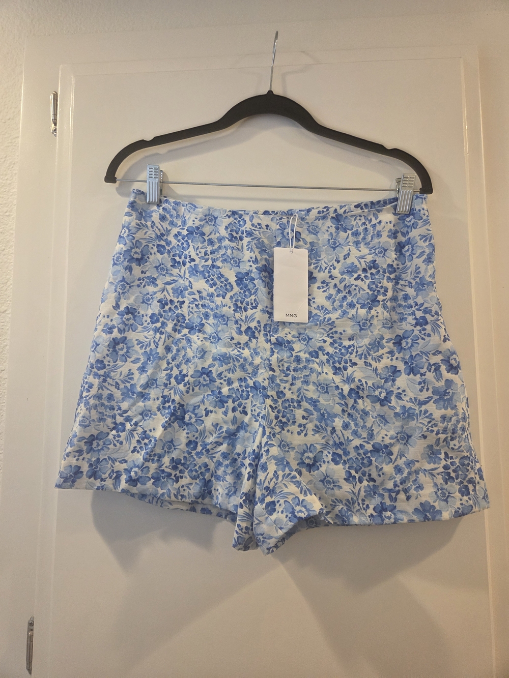 Mango Blue and White Floral Bermudas